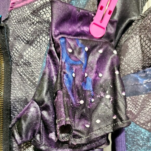 Descendants 3 Mal Kids Costume 14-16 Jumpsuit Vest Glovettes Gloves Disney Girls - Picture 3 of 7